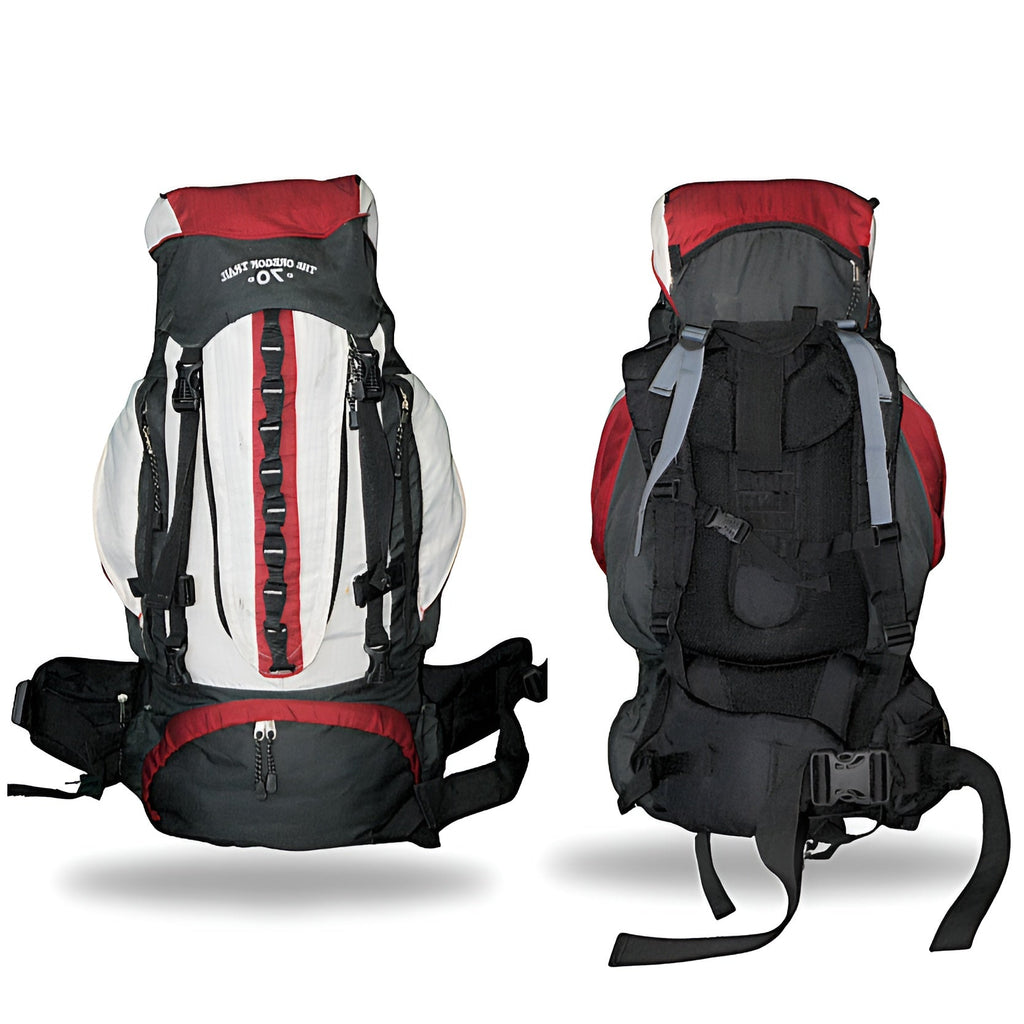 Mega Deal – 70L Hiking Bag(Aluminum Rods)  + waist Bag + Rain Coat | Save 700 with HikerMart