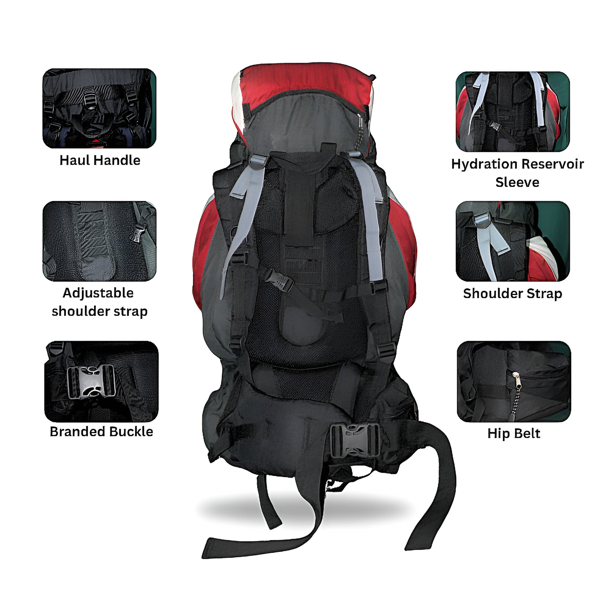 Mega Deal – 70L Hiking Bag(Aluminum Rods)  + waist Bag + Rain Coat | Save 700 with HikerMart