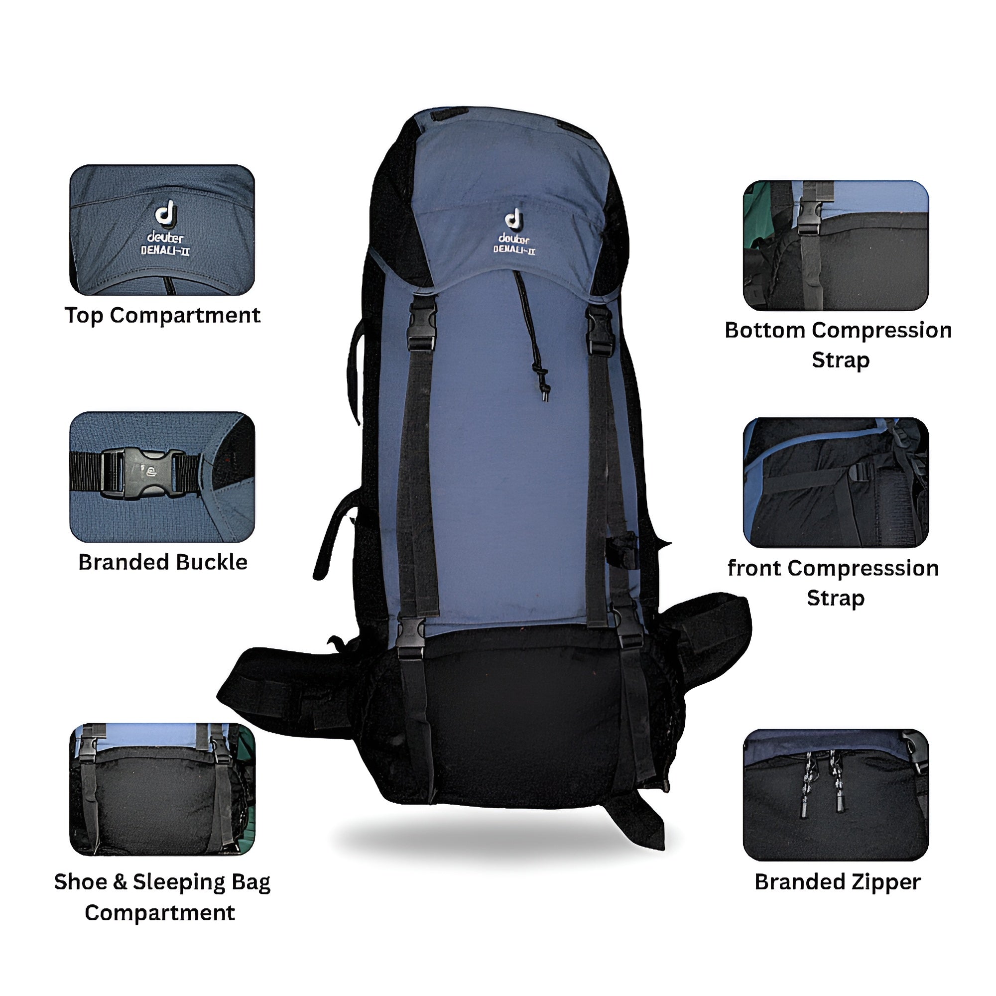 Mega Deal – 70L Hiking Bag(Aluminum Rods)  + String Bag + Rain Coat | Save 1000 with HikerMart