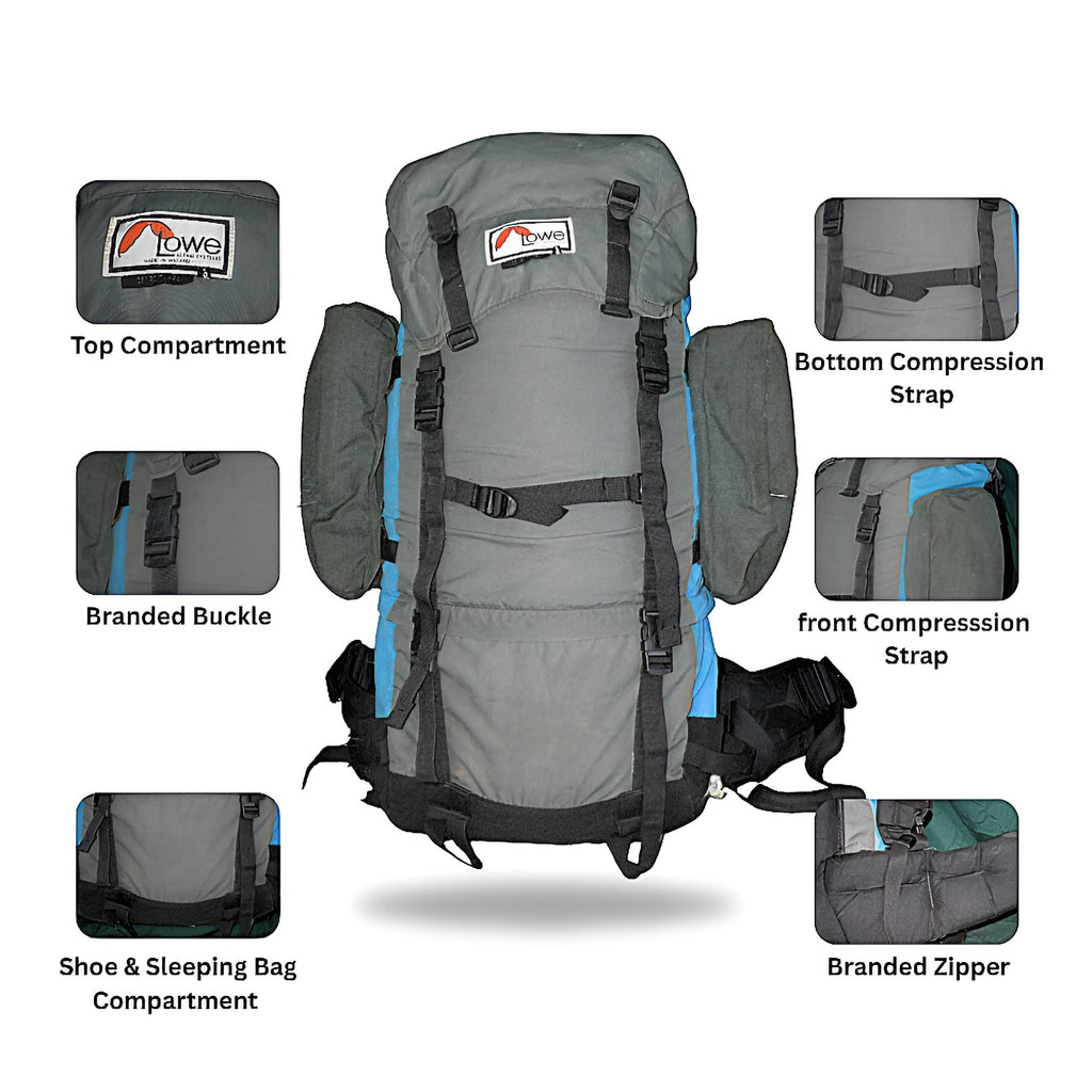 Mega Adventure Deal – 70L Hiking Bag(Aluminum Rods)  + String Bag + Rain Coat | Save 700 with HikerMart