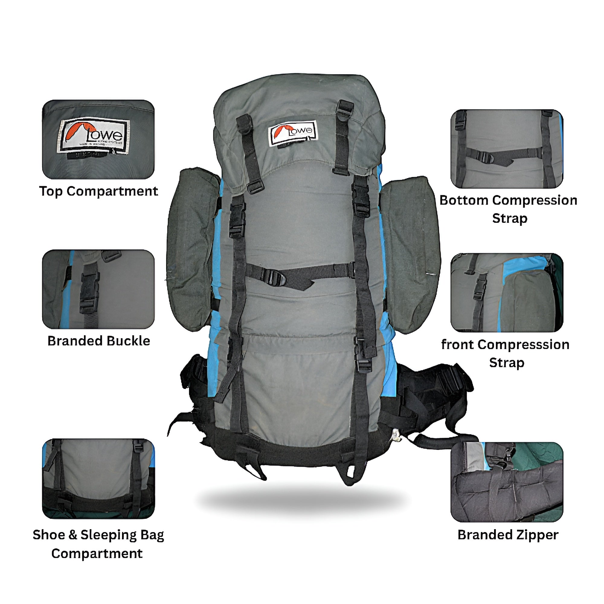 Mega Adventure Deal – 70L Hiking Bag(Aluminum Rods)  + String Bag + Rain Coat | Save 700 with HikerMart