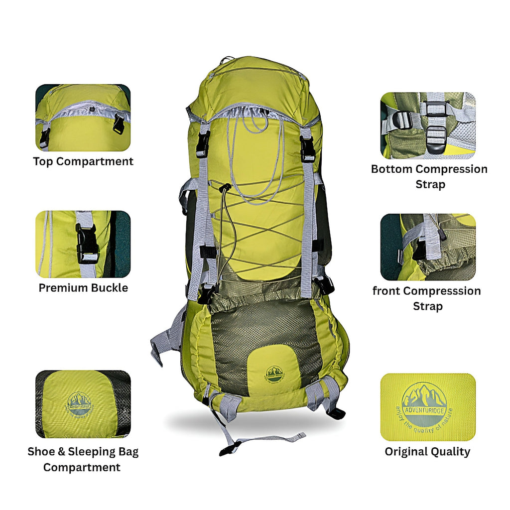 Adventureidge 70L Heavy Duty Outdoor Backpack – Hiking, Camping & Travel