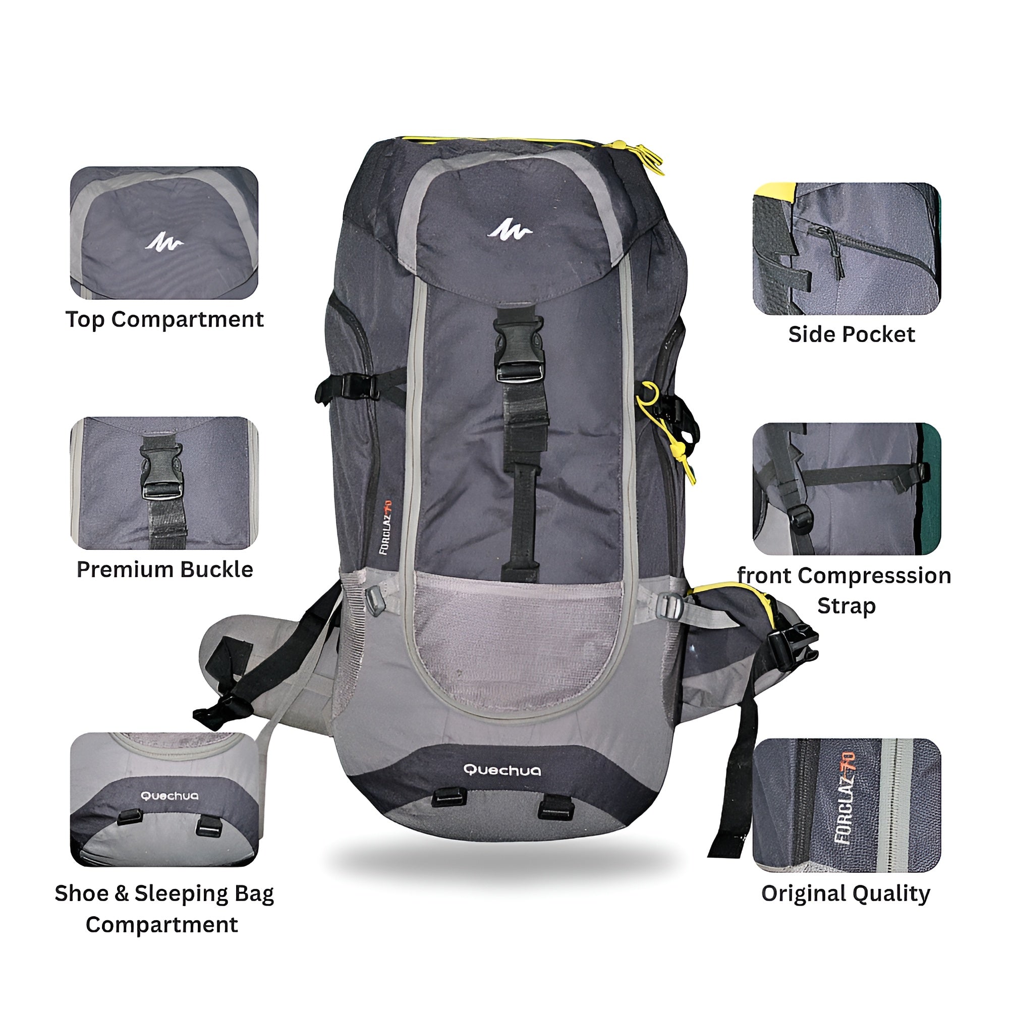 Mega Adventure Deal – 65L Hiking Bag(Aluminum Rods) + String Bag + Rain Coat | Save 1000 with HikerMart