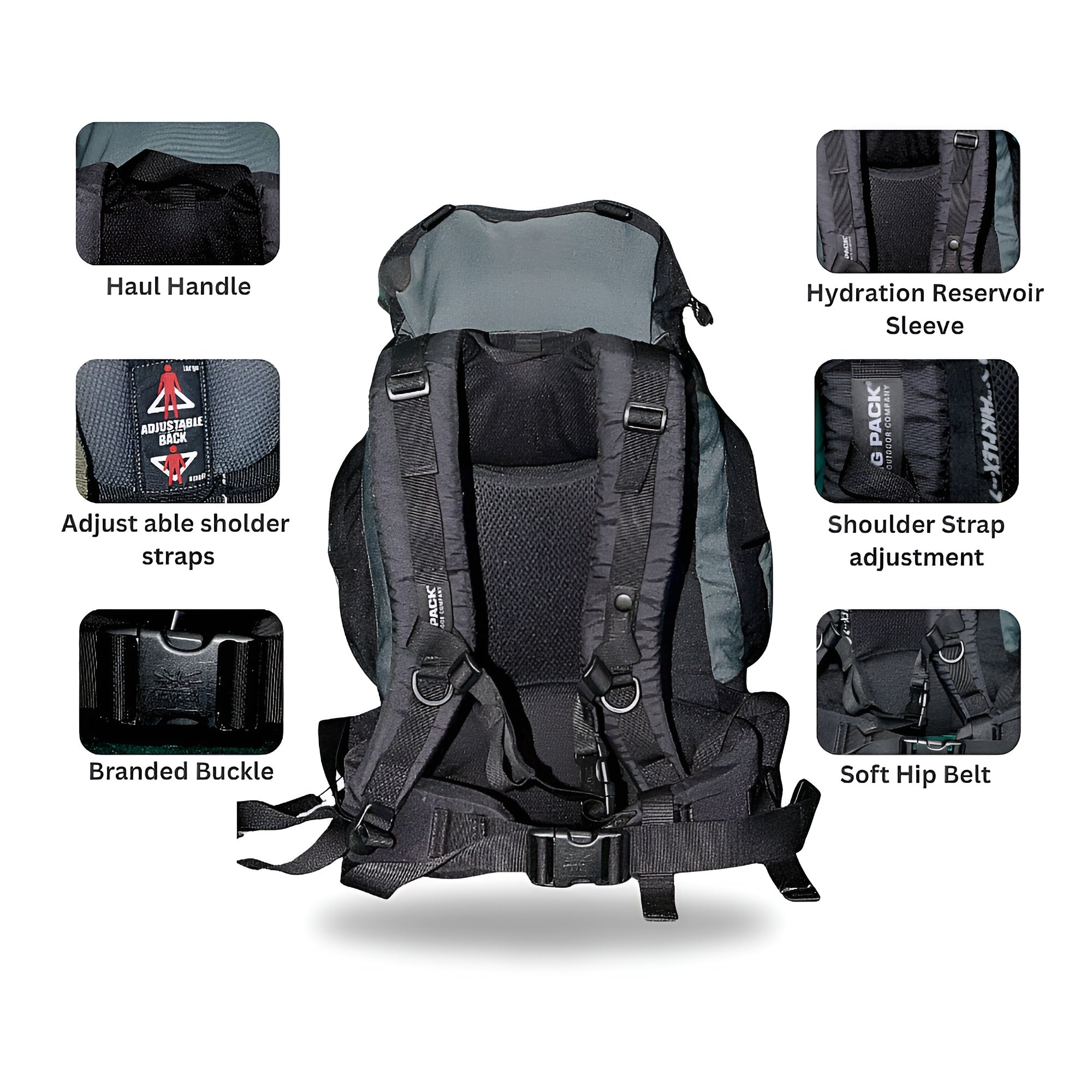 Imported BIGPACK 50L Heavy Duty Hiking Backpack