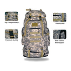 Imported Camouflage  80L Climb Bag Tactical Large Backpack for Outdoors Hiking Camping & Travel