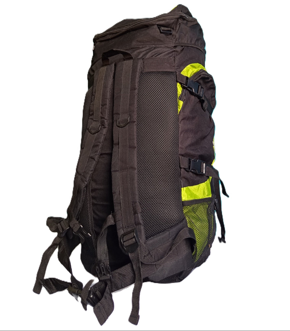 70L Trekking Backpack – Green/Black | Rugged & Spacious