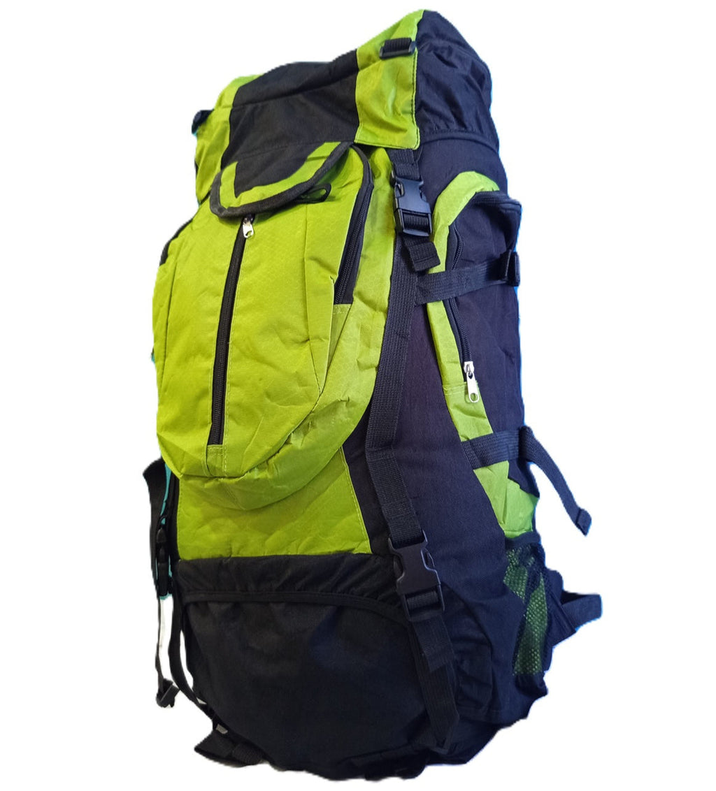 70L Trekking Backpack – Green/Black | Rugged & Spacious