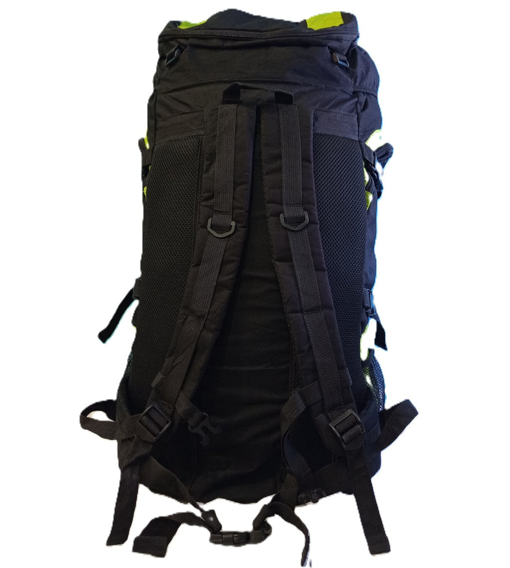 70L Trekking Backpack – Green/Black | Rugged & Spacious
