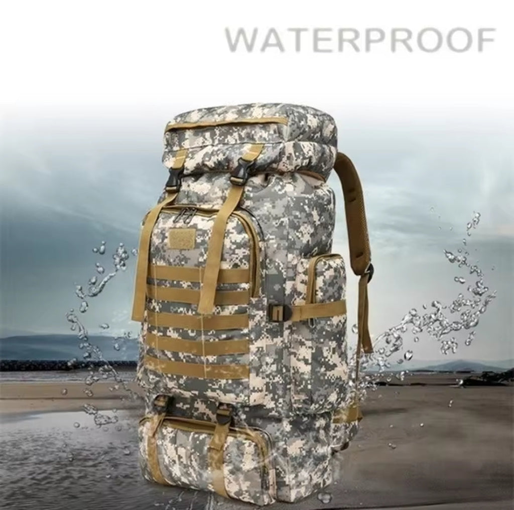 Imported Camouflage  80L Climb Bag Tactical Large Backpack for Outdoors Hiking Camping & Travel