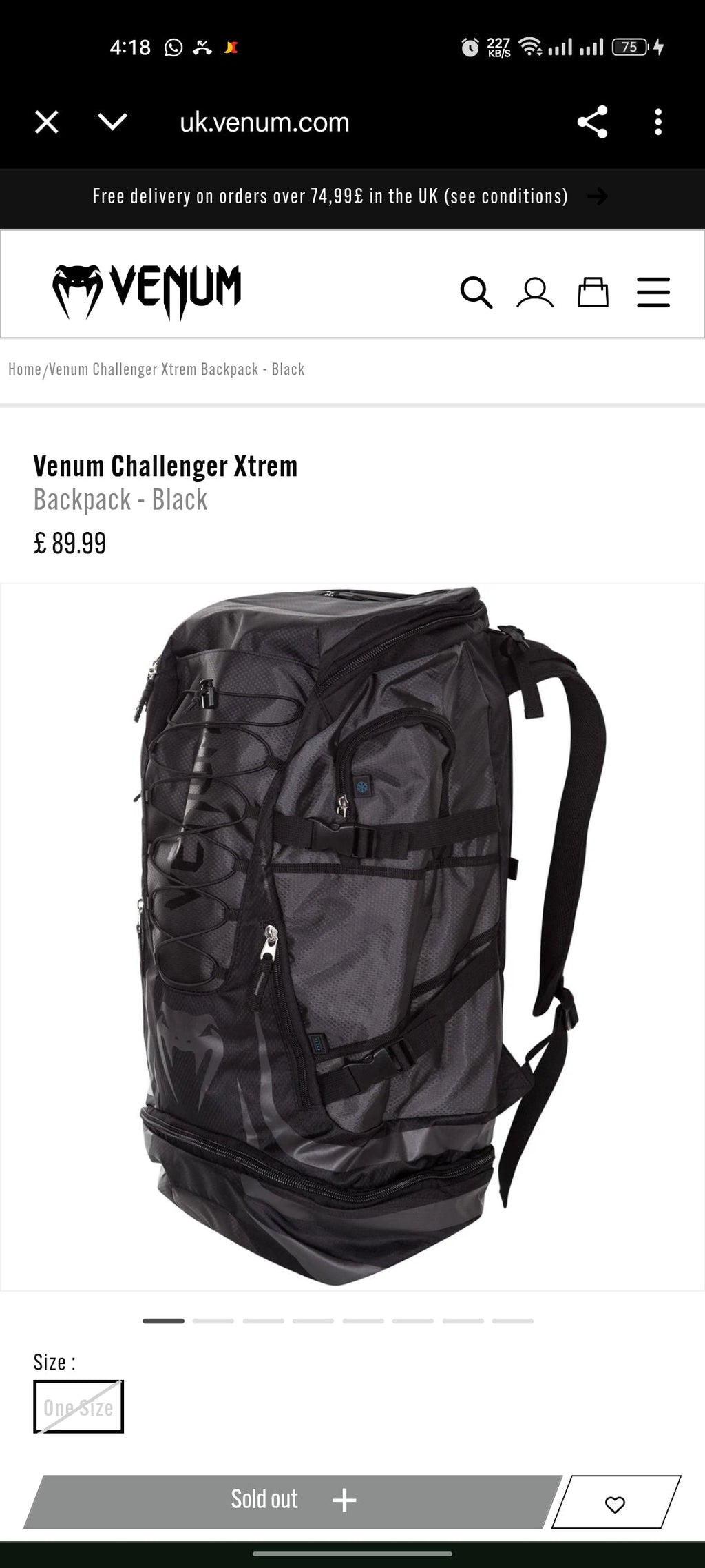 Imported Venum Challenger Xtrem 63L Backpack
