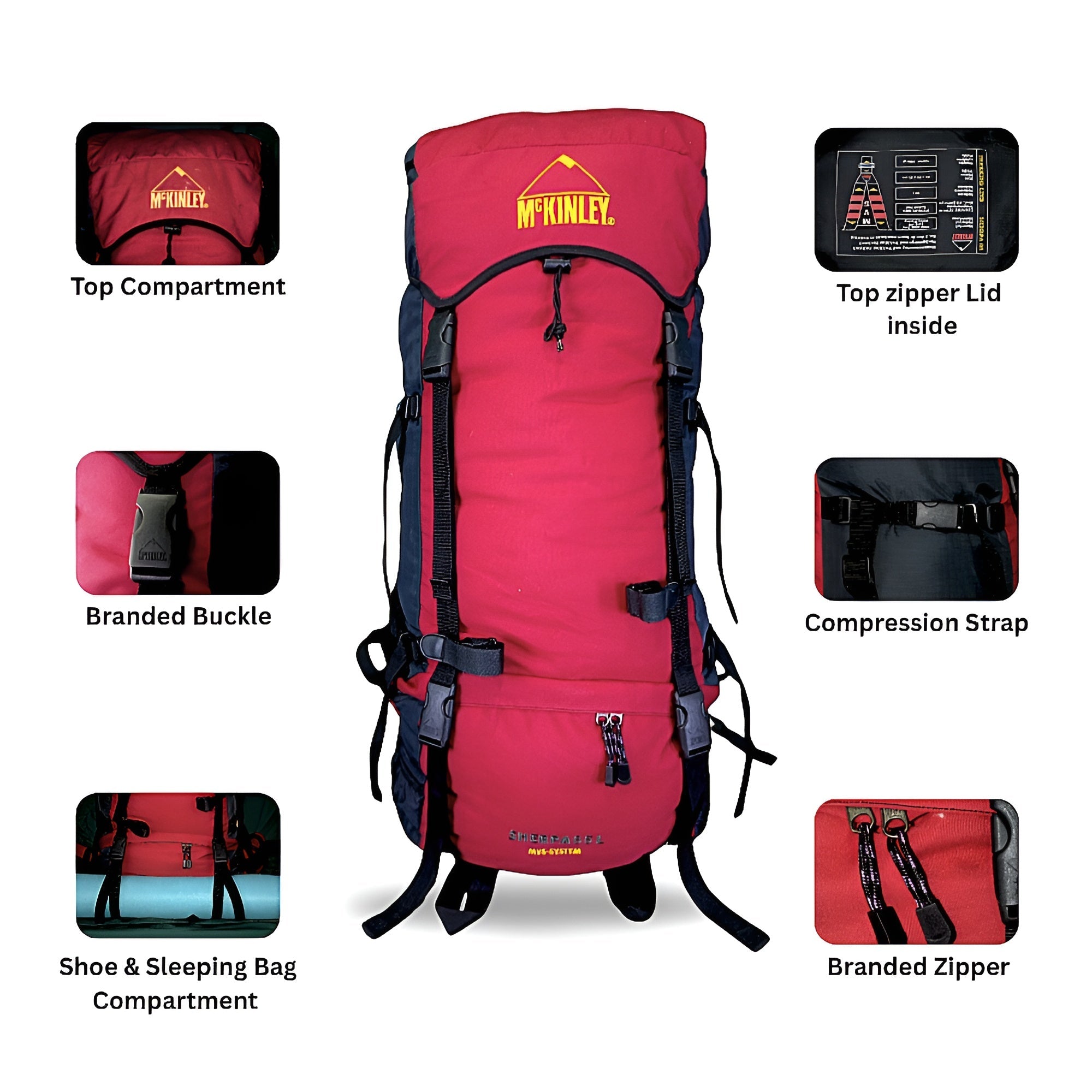 🔥 Special Deal – McKINLEY Hiking Bag (with Rain Cover & Aluminium Rods) + Waist Bag – Save Rs. 500 | HikerMart
