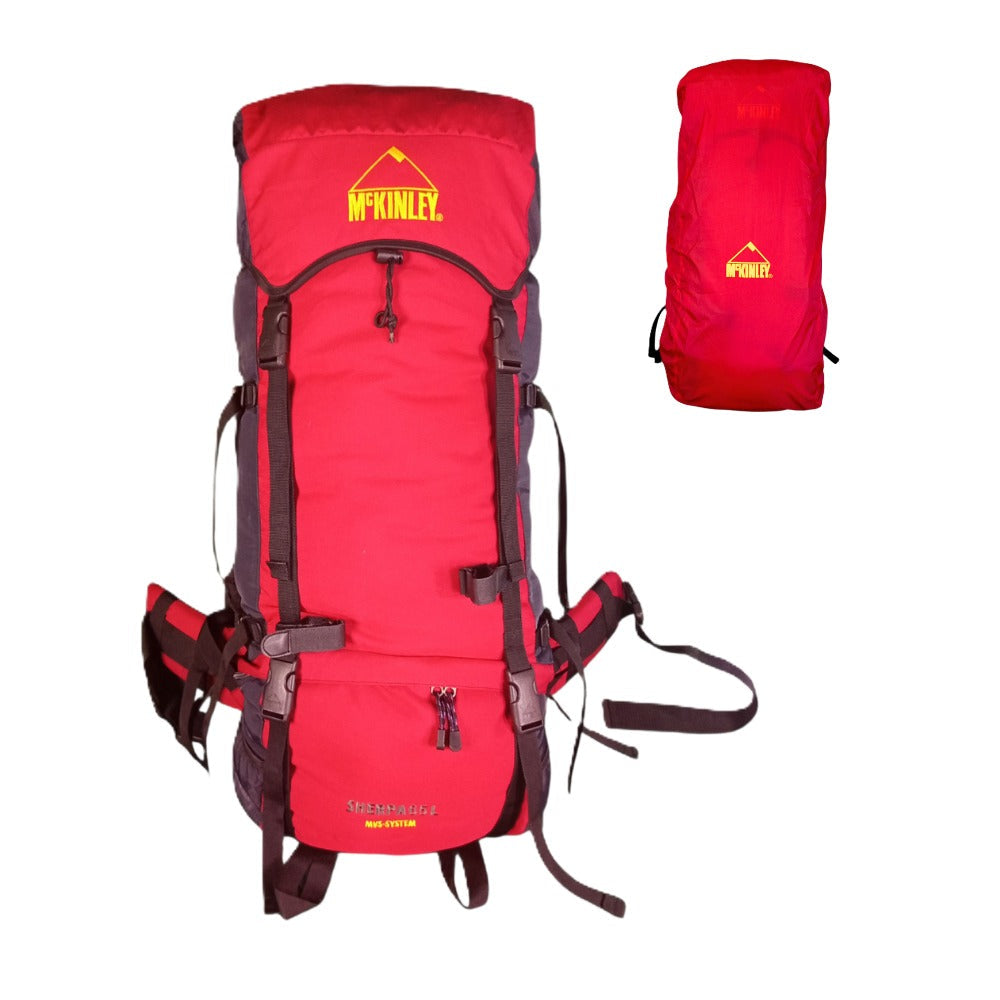 Imported McKINLEY 65L Hiking Backpack with Rain Cover and Adjustable Back Support
